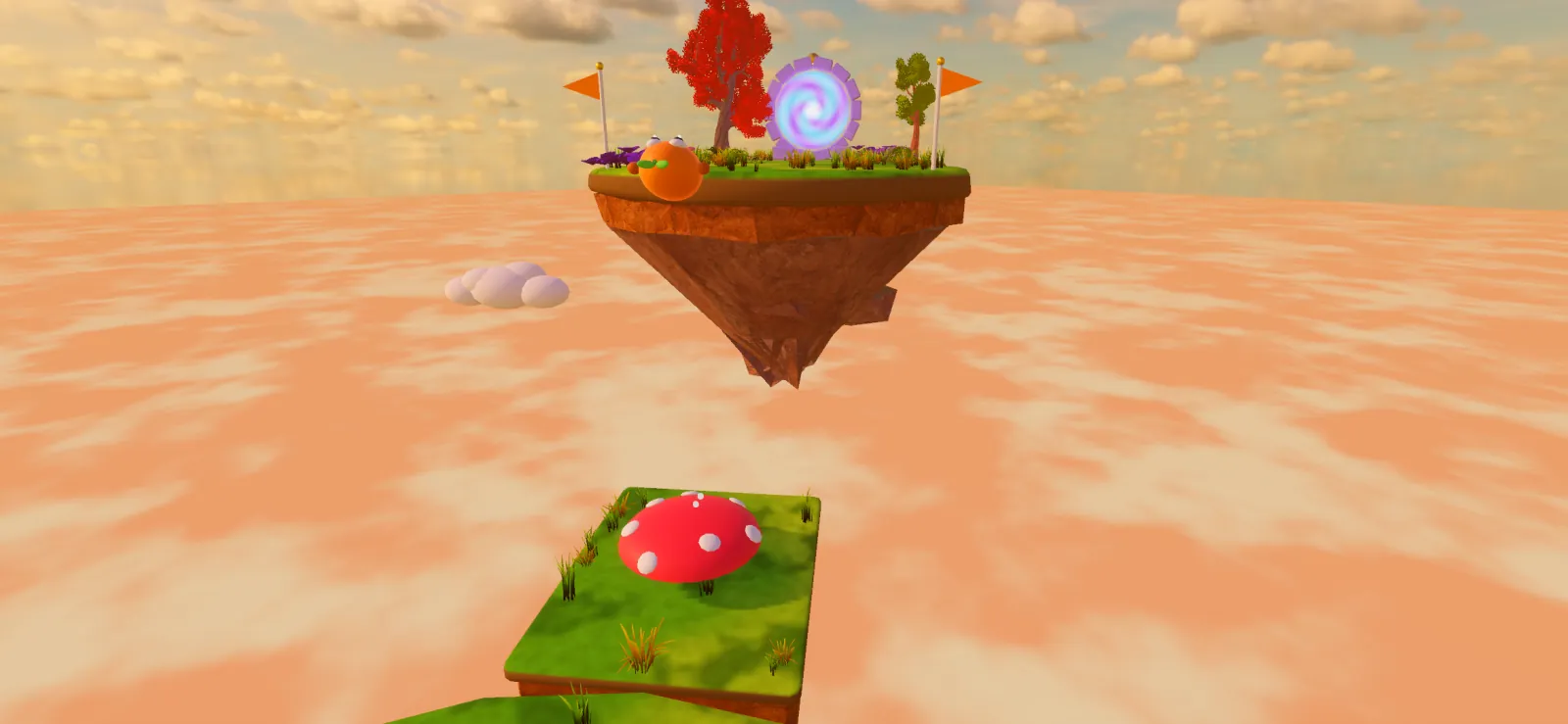 Mushroom trampolines, straight into the clouds